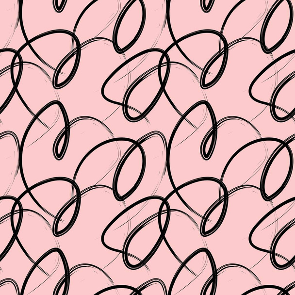 Heart shaped brush stroke seamless pattern design for fashion textiles, graphics and crafts - Vektör, Görsel