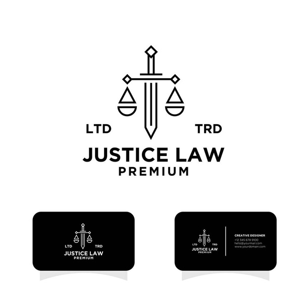Logotipo de la ley vector con escala de justicia Logotipo vector para la ley, corte, servicios de justicia y empresas. - Vector, imagen