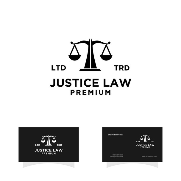 Law logo vector with justice scale Logo vector for law, court, justice services and firms. - Vector, Image