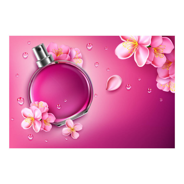 Parfüm Sakura Creative Promotion Banner vektor - Vektor, kép
