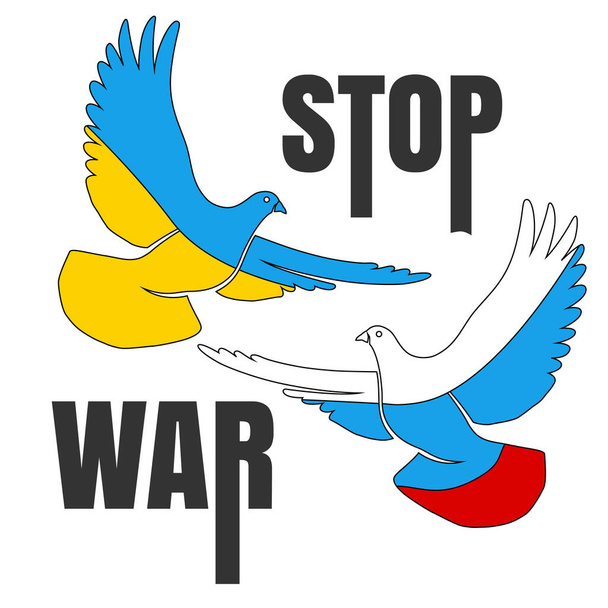 colombes paix pas de guerre - Vecteur, image