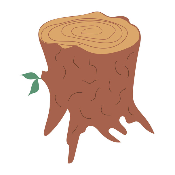 Hartholz Holzstamm oder Baumstumpf Cartoon Clip Art - Vektor, Bild