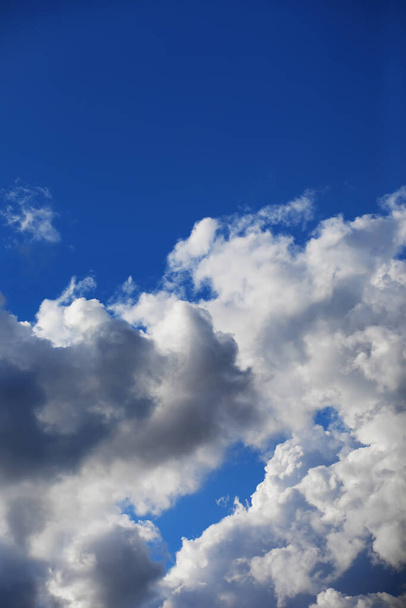 High clouds in the summer sky. Sky background. Meteorological observations of sky. - Photo, Image
