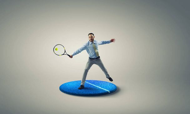 The one caucasian man playing tennis - Valokuva, kuva