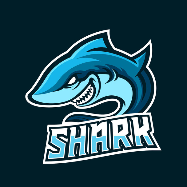 Shark esport juego mascota logotipo plantilla - Vector, imagen