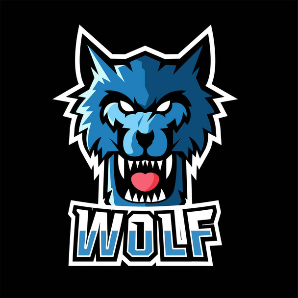 Wolf urheilu tai urheilupeli maskotti logo malli, tiimillesi - Vektori, kuva