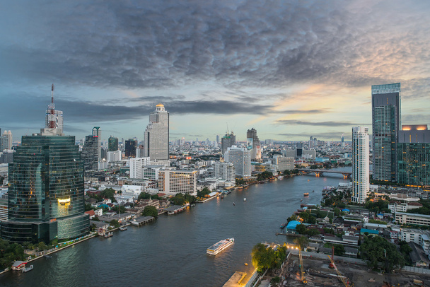 Bangkok City at night time, Hotel and resident area with cruise  - Photo, Image
