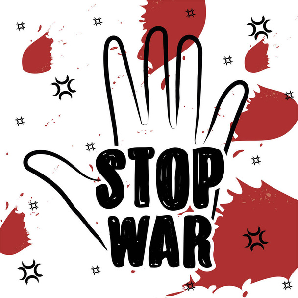 Hand outline Protest symbol Stop war poster Vector - Vektor, Bild