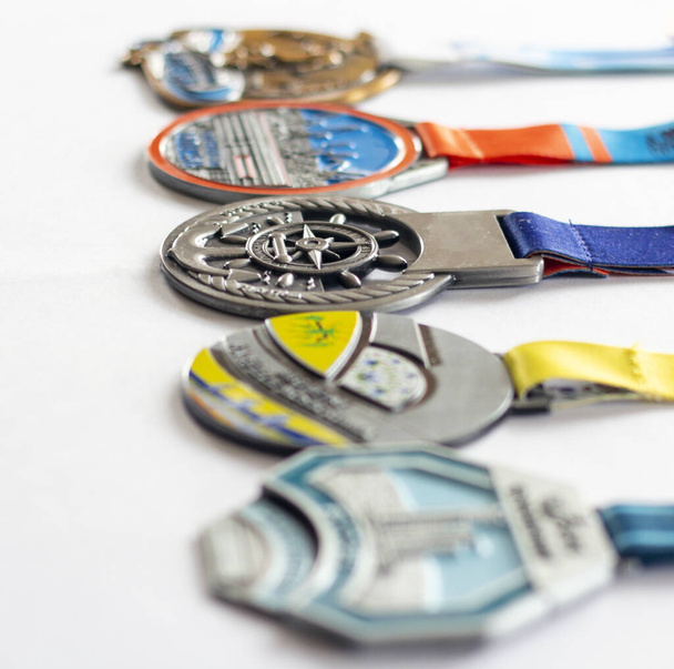 Various sports medals isolated on the white background - Photo, Image