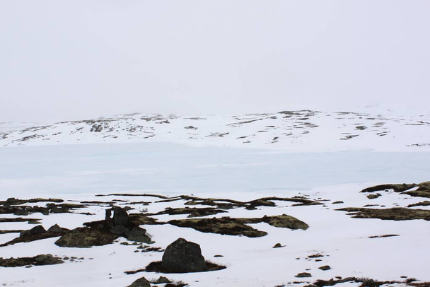 snow and ice in the mountains - Hardangervidda - Zdjęcie, obraz