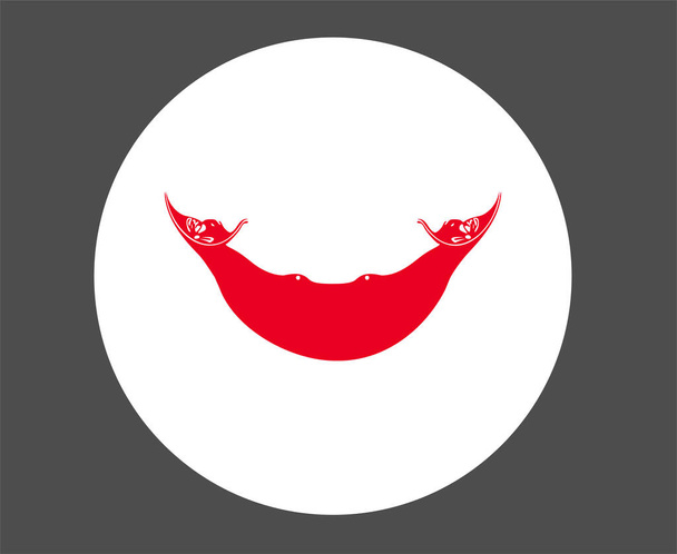 Osterinsel Flagge Nationales Ozeanien Emblem Ikone Vektor Illustration Abstraktes Design Element - Vektor, Bild