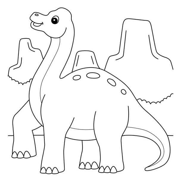Página para colorear Brachiosaurus para niños - Vector, imagen