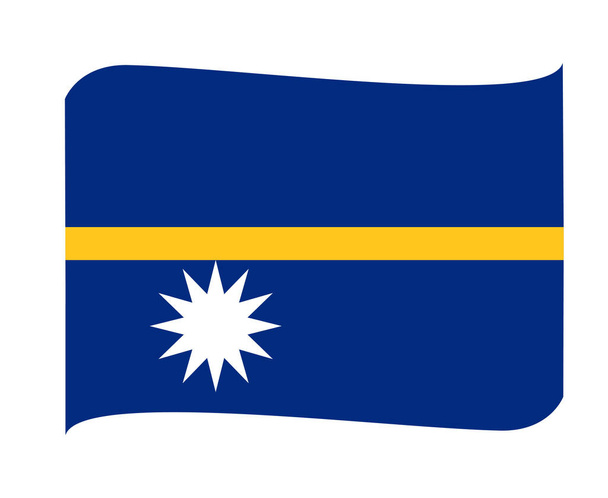 Nauru Flagge National Oceania Emblem Ribbon Icon Vector Illustration Abstraktes Design Element - Vektor, Bild