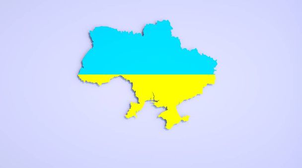Bandera de Ucrania colores. Salvar Ucrania. ¡Alto a la guerra! ¡Sin agresión! 3d renderizar - Foto, Imagen