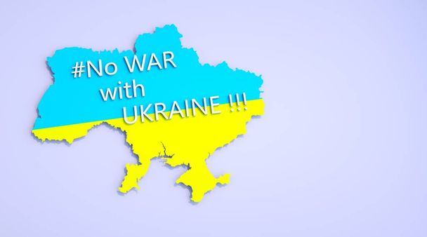 Ucrania bajo ataque. Manos fuera de Ucrania. Detener la guerra en Ucrania. Rusia vs Ucrania Guerra 3d render - Foto, Imagen