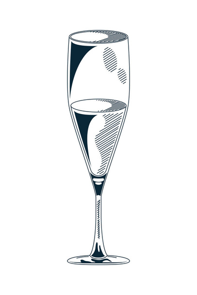 copo de champanhe esboço - Vetor, Imagem
