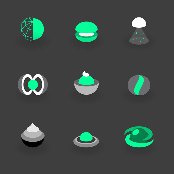 Conjunto de iconos de elementos de logotipo geométricos modernos y mínimos 1
 - Vector, imagen