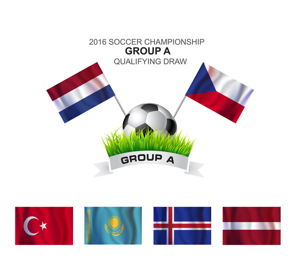 Fußball-EM 2016: Qualifikationsgruppe - Vektor, Bild