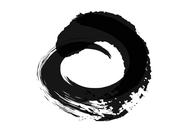 Czarny kolor graficzny koło pociągnięcia pędzla efekt tło projektuje element  - Zdjęcie, obraz