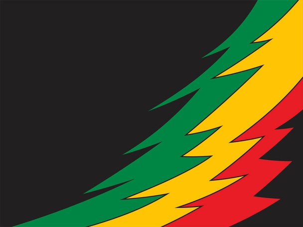 Абстрактний фон з шипами і зигзагом і з Ямайською кольоровою темою - Вектор, зображення