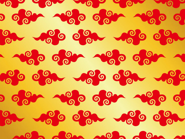 Estilo chino nube patrón fondo material ilustración. Una simple ilustración de una nube tradicional de estilo chino se puede utilizar como fondo de diseño. - Foto, imagen