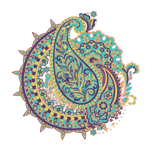 Hint kumaşlarının desenli süsleme motifleri - Vektör, Görsel