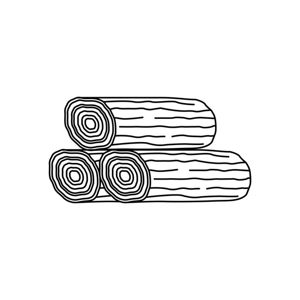 Wood log icon design template vector isolated illustration - Vector, Image