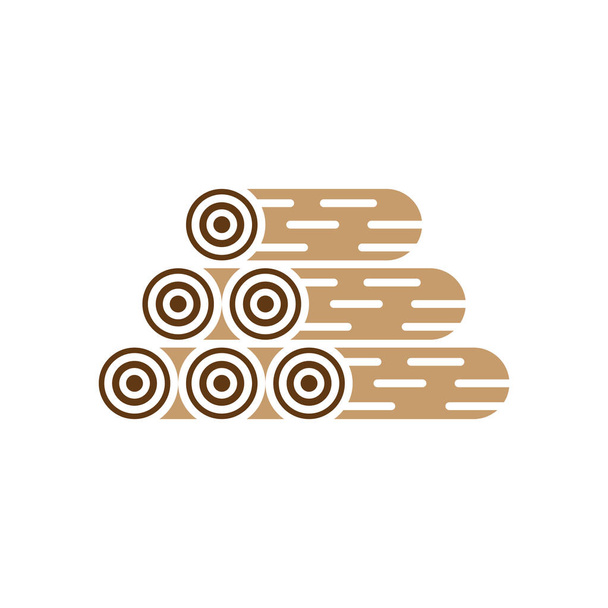 Icono de madera diseño plantilla vector ilustración aislada - Vector, Imagen