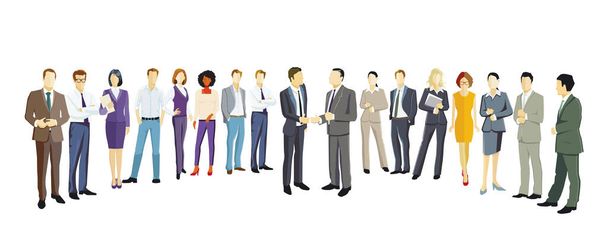 um grupo de empresários de pé juntos ilustração, isolado no fundo branco - Vetor, Imagem