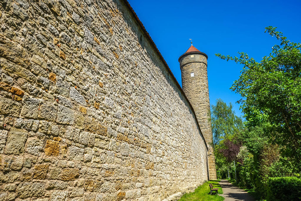 old stone castle in the city of rothenburg ob der tauber, spain - Fotó, kép