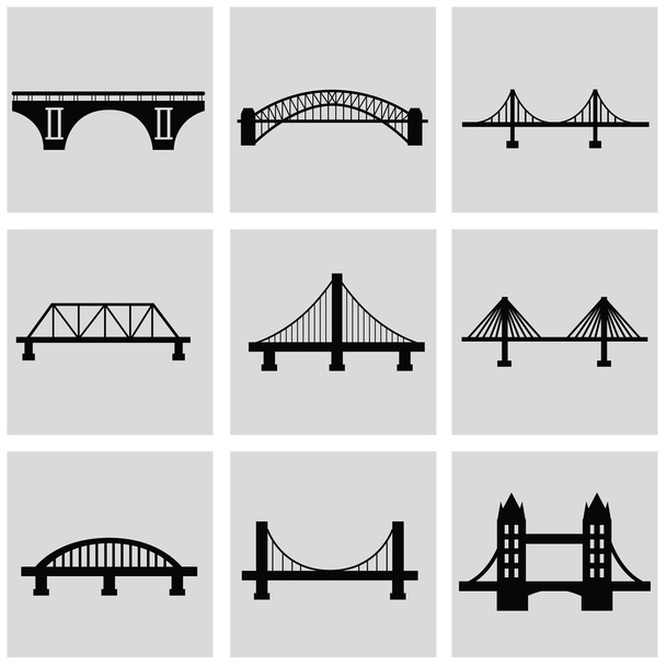 Vektorové ikony nastavit izolovanou mosty - Vektor, obrázek