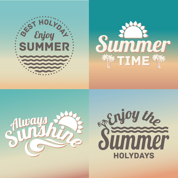 Retro elements for Summer calligraphic designs. Vintage ornaments, All for Summer holidays, tropical paradise - Vector, Image