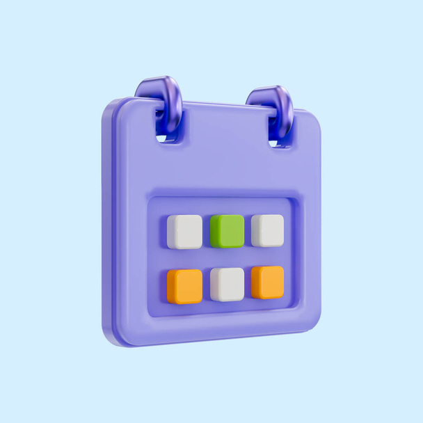 cartoon look calendar icon 3d render concept for remember date time schedule appointment - Foto, Bild