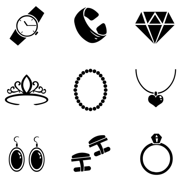 Icons of jewelry bijou fashion accessories Vector Image