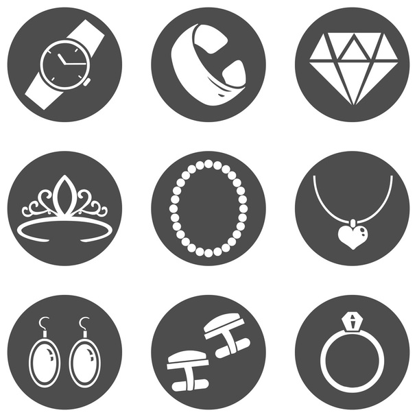 Ícones de jóias
 - Vetor, Imagem