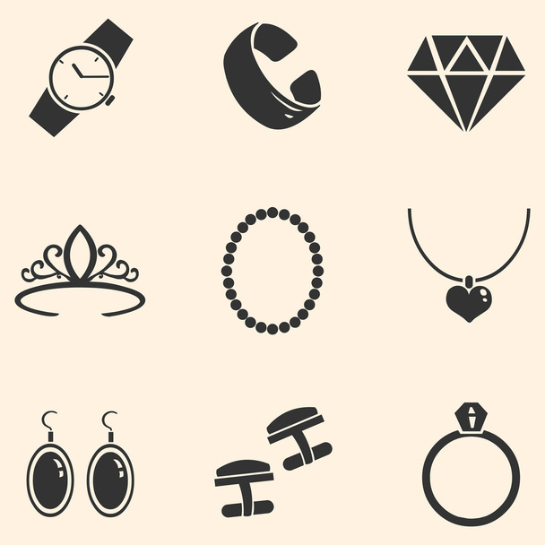 šperky ikony - Vektor, obrázek