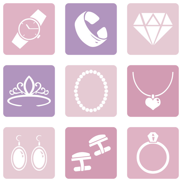 Iconos de joyería
 - Vector, imagen