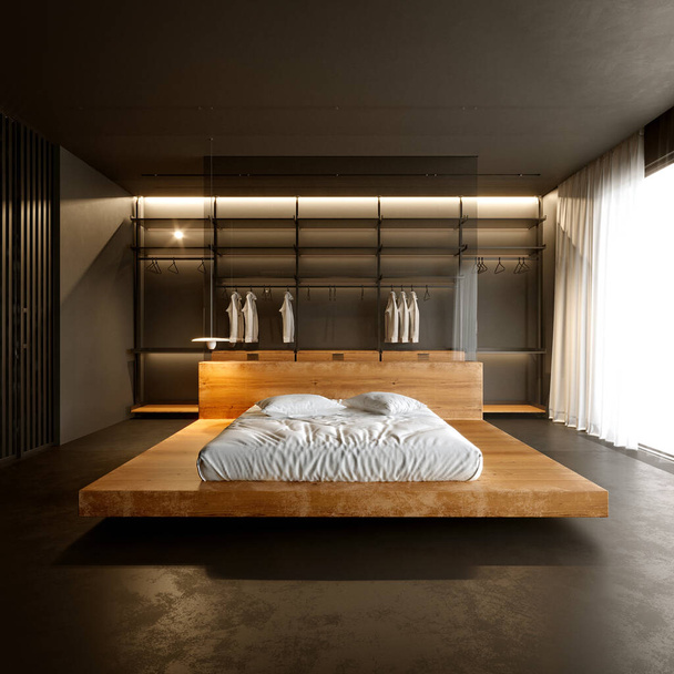 3d render of luxury hotel room - Foto, imagen
