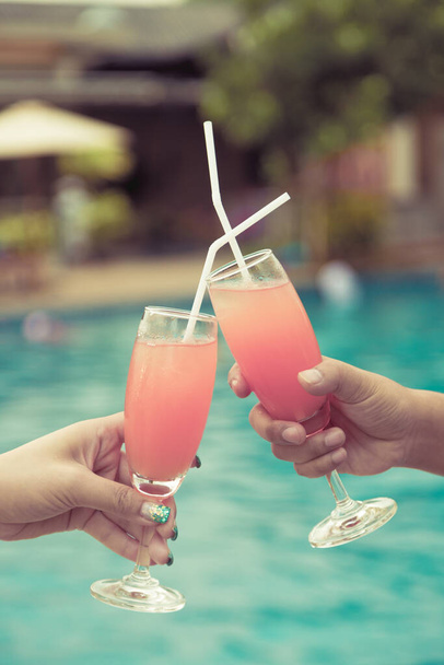 Cocktail party at the pool for celebration meeting background - Foto, Imagen