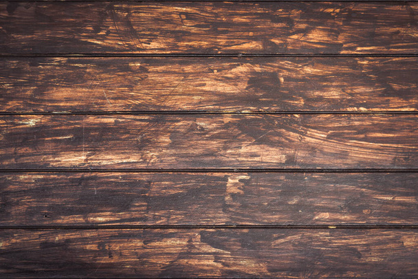 Dark brown old vintage wood texture background - Photo, Image