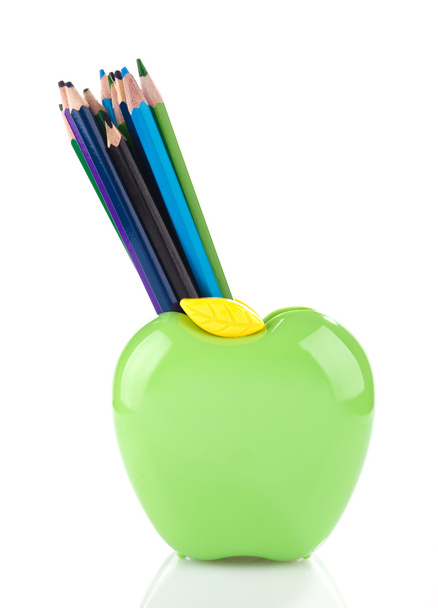 Разноцветные карандаши в форме яблока
 - Фото, изображение