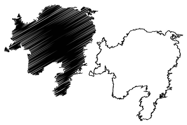 Bjorko island (Republic of Finland) map vector illustration, scribble sketch map - Vector, Image