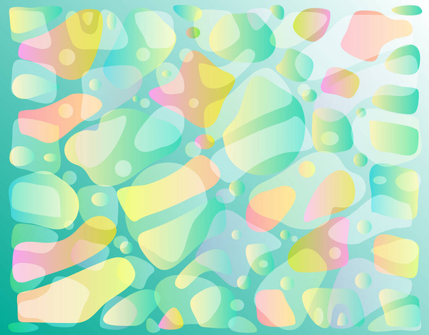 Pastel líquido formas fundo textura. Forma abstrata padrão de símbolos pastel, bolhas líquidas orgânicas papel de parede, fluidos irregulares ilustração vetorial - Vetor, Imagem