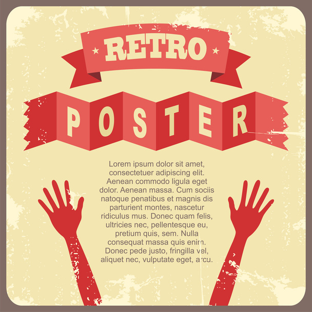 Vintage poster with hands. Vector illustration - Vektor, Bild