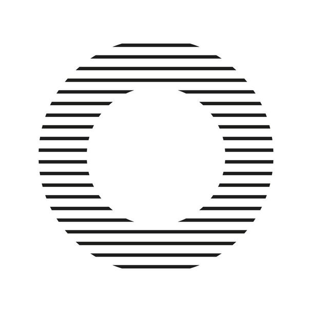 Elemento astratto del cerchio lineare. Linee in forma circolare. Vettore isolato su bianco. - Vettoriali, immagini