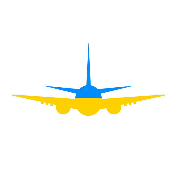 Ікона літака. Український літак. Вектор ізольований малюнок ізольований на білому. - Вектор, зображення