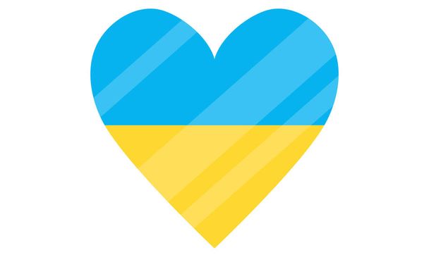 Heart with the flag of Ukraine. Ukrainian Russian war. Vector cartoon isolated illustration. - Vetor, Imagem