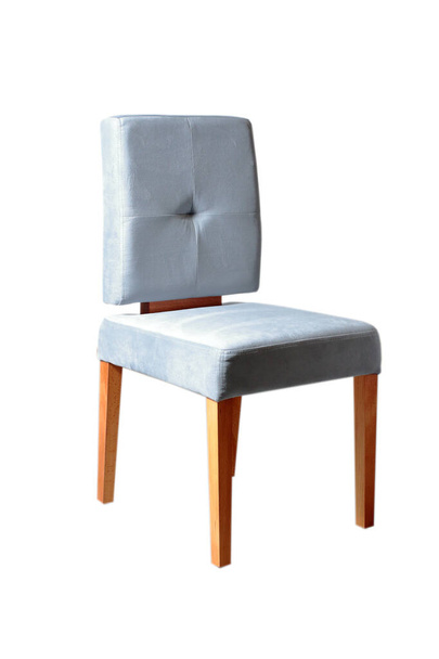 Designer chair with upholstered back and light fabric seat - Fotó, kép