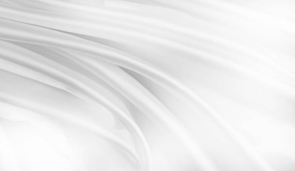 Lähikuva aaltoileva valkoinen silkki kangas linjat - Valokuva, kuva