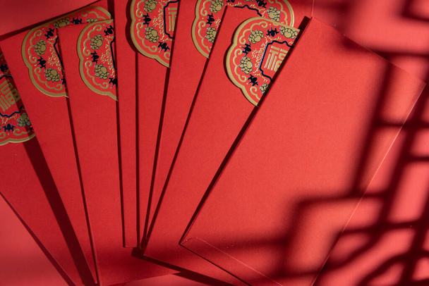 red and white paper with a chinese new year - Foto, Imagen